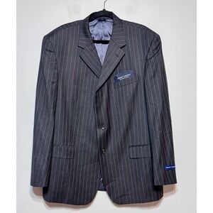 NWT Grant Thomas‎ Old Money Mens Gray Pinstripe Wool Blazer 44R Preppy Timeless